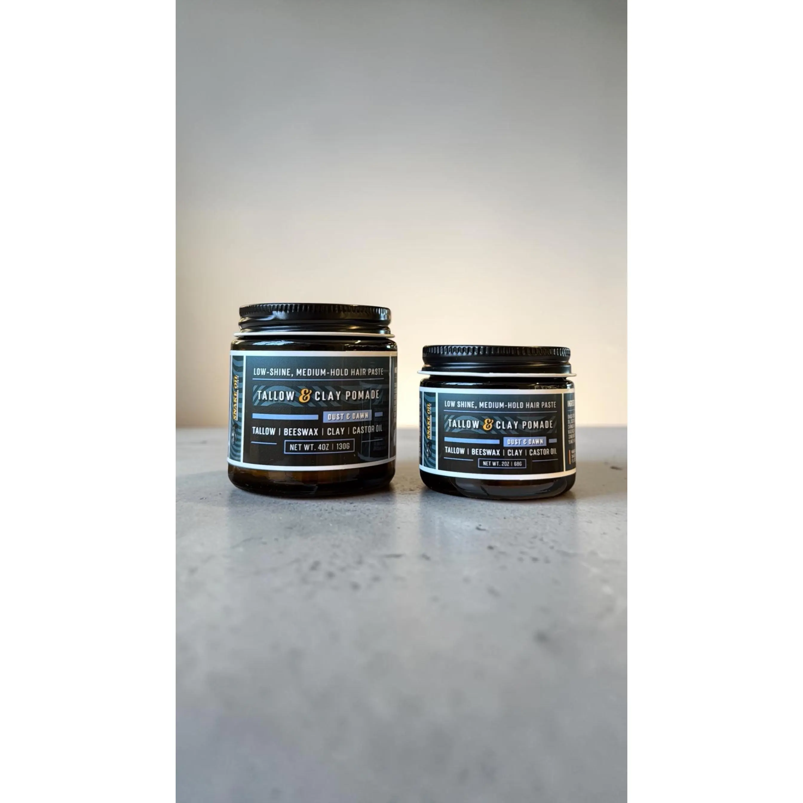 Tallow & Clay Pomade - Tallow, Clay, Castor Oil - 7 All-Natural Base Ingredients - Medium Hold, Matte Finish - Scented/Unscented Versions - Zero Fillers, Alcohol Free, Chemical Free