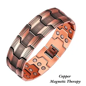 pure copper adjustable magnet bracelet – 3500 Gauss Magnets, Adjustable & Hypoallergenic. Stylish Wellness Gift for Him, Relieve Fatigue & Boost Energy., effective neodymium magnet, Father's Day, Christmas, Valentine's Day jewelry gift