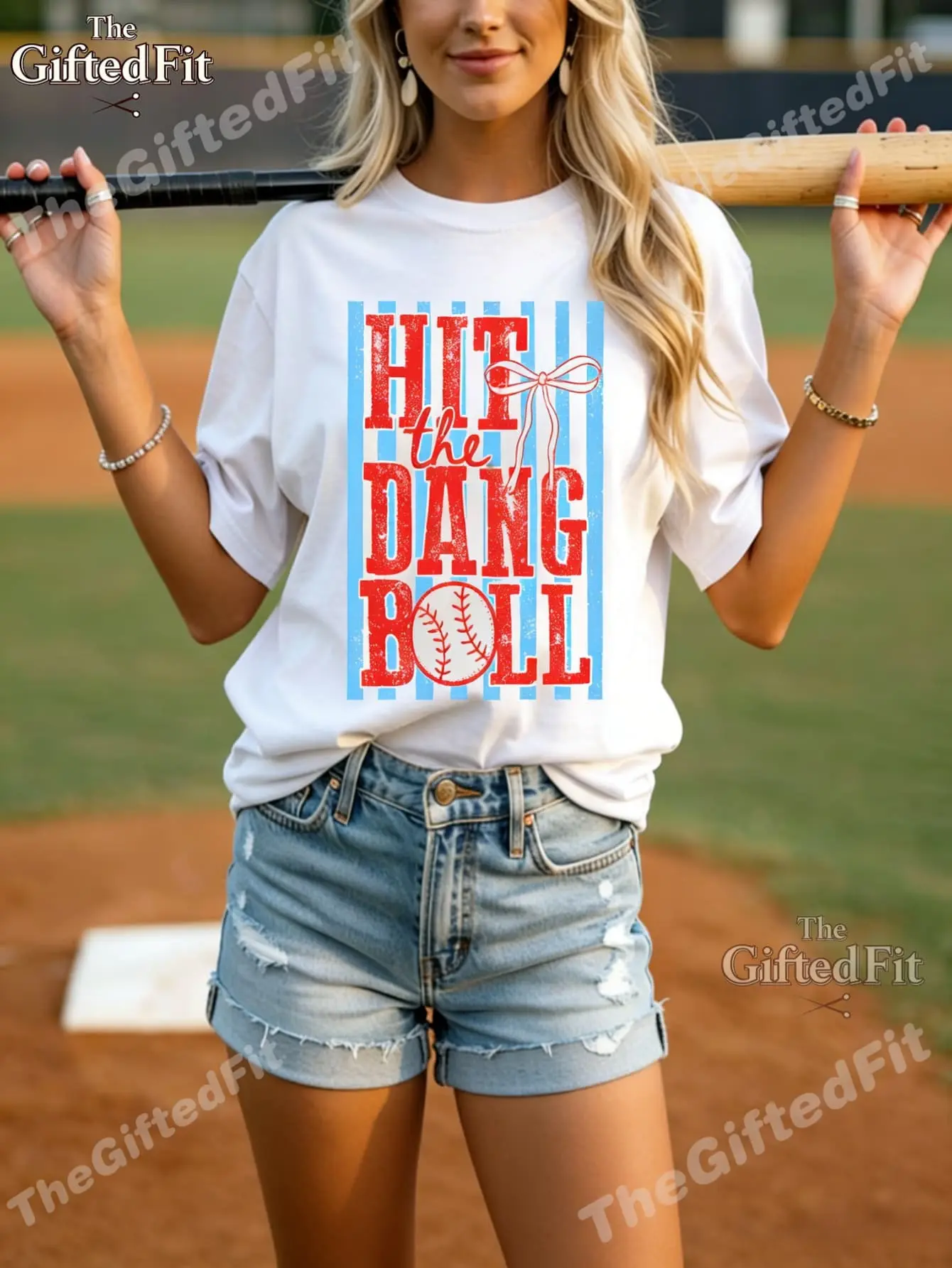 Baseball Mom Shirt, Hit The Dang Ball Shirt, Funny Game Day Shirt, Retro Baseball Fan Tee, Baseball Mama, TBall Mom Shirt Funny Soft Cotton Casual Fit Perfect for Spring Summer Birthday Gift Streetwear Style Comfortable Stretch Mother's Day