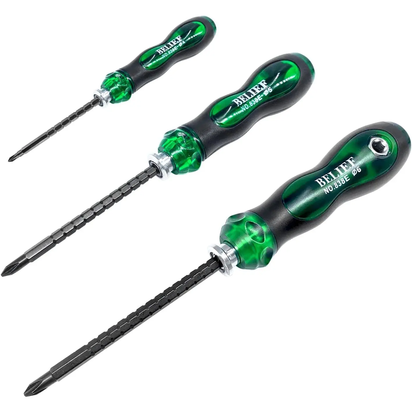 3- Ratchet Telescopic , Double-  Ratcheting Screw Driver, Adjustable Rod Length, The Tip of the Rod are Slotted and Phillips, Industrial Strength, Easy to Load