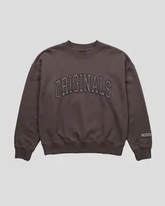 Brooklyn Cloth Originals Satin Applique Crew, Oversized Unisex Sweatshirt, Drop Shoulder Design, Bold Originals Satin Applique Detail, Multiple Sizes
