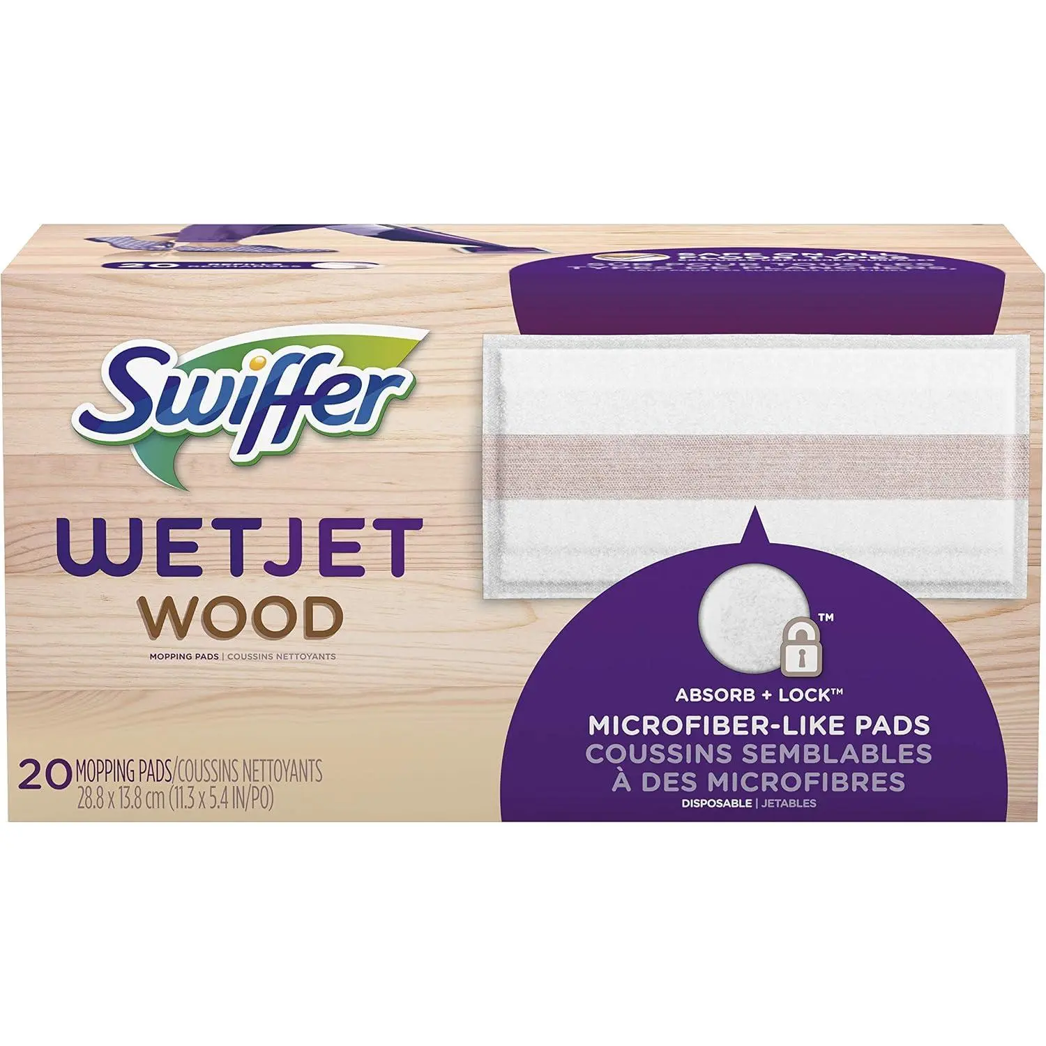 Swiffer WetJet Mop Pad Refills, 20 Count, Hardwood Floor Cleaning Pads