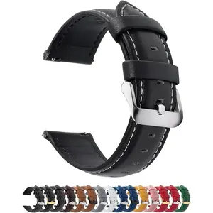 Watch Band, Quick Release Leather Watch Strap for Men Women, Replacement Bands Width 14mm 16mm 18mm 19mm 20mm 21mm 22mm 24mm