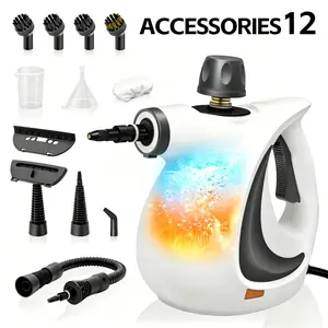 1050W Pressurized Handheld Natural Steam Cleaner with 12 Replacement Parts - High-Power Handheld Steam Cleaning Tool for Home, Kitchen Supplies, Car - Ideal Gifts