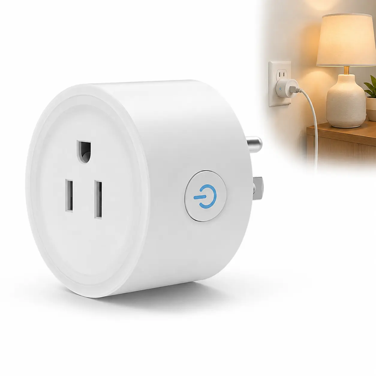 Smart Plug Remote Controlled Socket - ABS & PC, Indoor Use, App Management, Voice/Timer Compatibility, Schedule Setting, Voice Assistant Support
