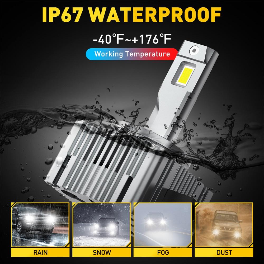 D3S D3R D3C AUXITO LED Headlight Bulb D3S D3R D3C High/Low Beam HID Xenon Conversion Kit Canbus