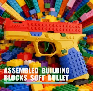 DIY Soft Bullet Gun Assembly Kit for Kids – Automatic Shell Ejecting Toy Pistol with Pull-Back Action, Educational Building Block Shooting Toy for Boys Gift (Main Body Cannot Be Assembled)