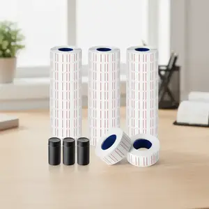 30 Rolls 15000pcs White Price Tag Gun Labels for Mx-5500 Label White Price marker Stickers Plus 3 Piece Refill Ink Rolls Adhesive Stickers Self Adhesive Sticker