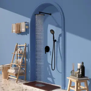 FUFU&GAGA Shower System Set, Wall Mounted Rainfall Shower Head and Handheld System Shower Faucet Set Bathroom Fixtures Modern