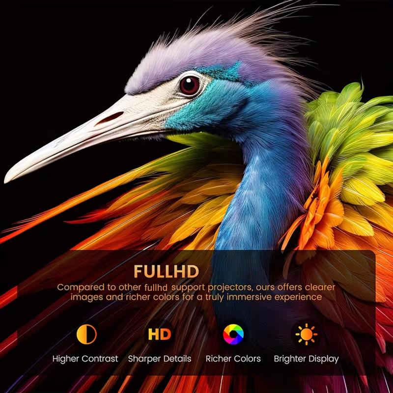 Projector with WIFl 6 and Bluetooth support, HD supportportable projector, 180 rotatable 130 "screen movieprojector, automatic keystone correction, compatible with laptop, PC, smartphone (white) audio automatic cableHDMl speaker Wireless Android