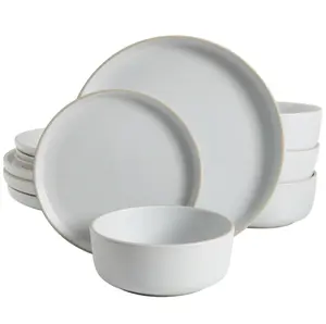Everyday White Dinnerware Set, 12-Piece Set