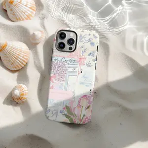 Floral Coast Italian collage phone case, cute seaside girl aesthetic summer phone case. Compatible with iPhone 17/16/15/14/13/12/11/X/XS/XS Max/XR/7P/8P, perfect as a holiday gift for friends, family, or yourself.