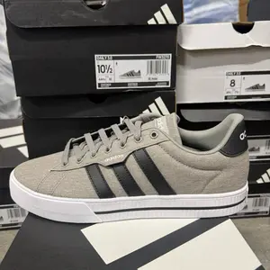 Adidas Daily 3.0 FW5370 Men's Sneakers - Grey & Black Stripes, Lace-Up Design, Comfortable Sole
