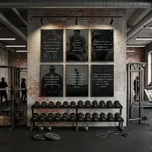 Unisex Inspirational Fitness Wall Art Poster Set — Home Gym Decor for Men and Women — Workout Room Prints with Positive Encouragement Quotes — Artwork to Inspire Your Fitness Journey — Garage and Exercise Space Decor, available framed or unframed