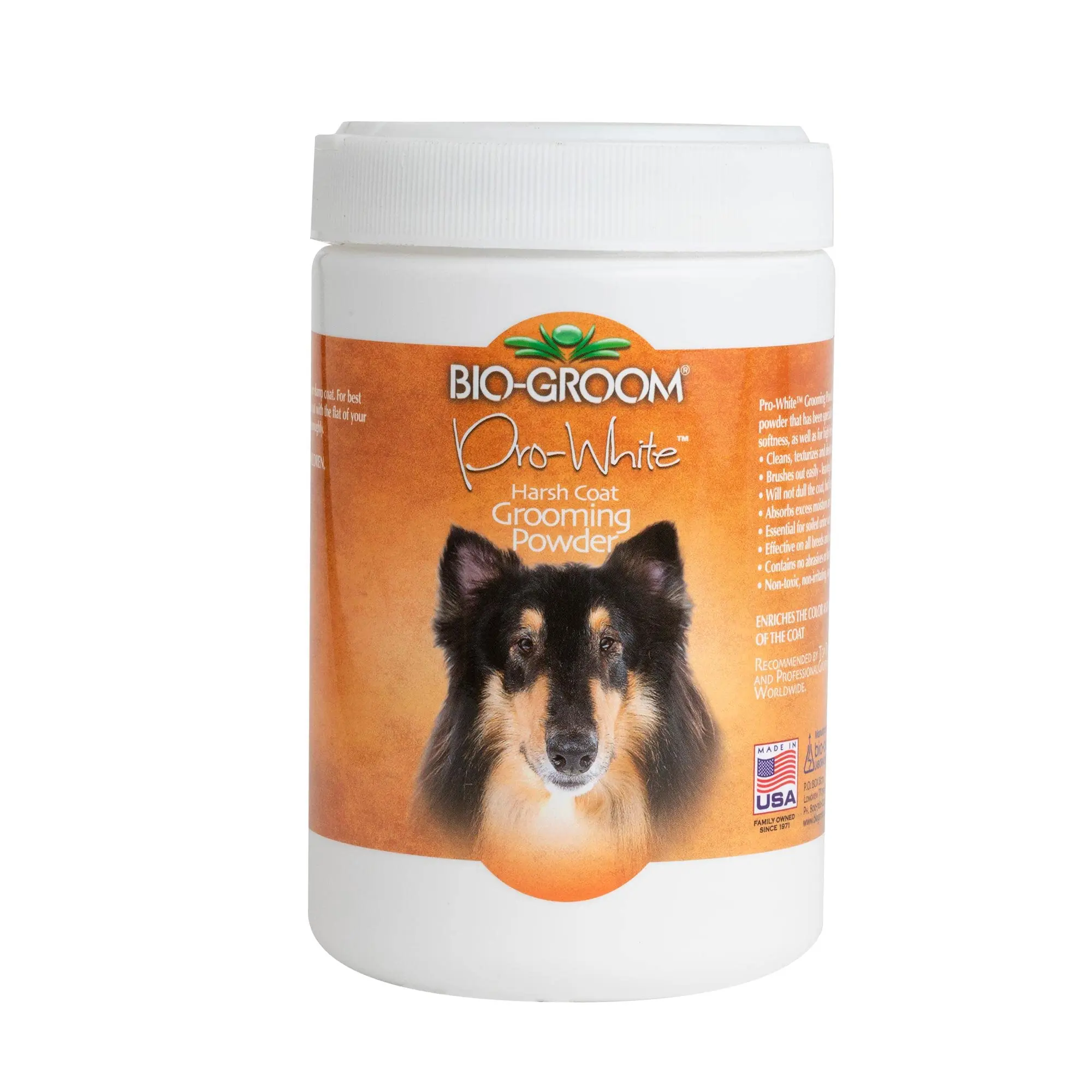 Bio-Groom Pro-White Grooming Powder for Dogs & Cats, 8 oz, with Fineness and Softness, Fineness Softness