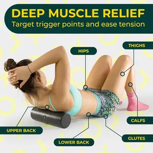 Foam Roller – Travel Size Back Roller for Back, Legs, and Shoulders – Deep Tissue Massage for Myofascial Release, Exercise & Yoga