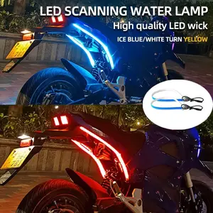 2pcs Motorcycle Led Turn Lights Strips Waterproof Decoration Strip Brake Flowing Light For SUV,Car,RV,ATV,Bike,Boat Double flashing brake light