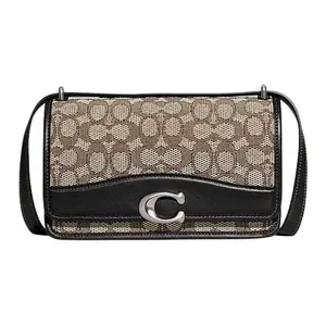 Coach Bandit 24 Medium Crossbody Bag with Buckle Closure and Multi-Functional Pockets in Leather and Fabric for Women