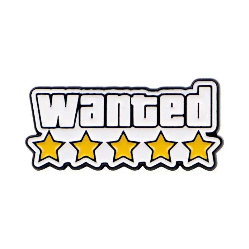 "Wanted" Letter Fashion Brooch Pin, Durable Zinc Alloy Badge, Party Clothing Accessory, Casual Alloy Jewelry for Men & Women, Metal Pin