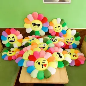 Colorful Sunflower Plush Pillow, Suitable for Office Chairs/Desk Chairs, Perfect Gift, Chair Pad, Floor Mat