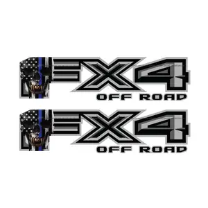FX4 Off Road Decal Replacement Sticker F 150 Bedside / Skull Blue Line