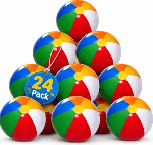 24 Pack -16 Inch Inflatable Beach Balls Bulk 24 - Birthday Pool Party Favors , Summer Goodie Bags Easter Basket Stuffers Toys, End of Year Student Gifts for Class