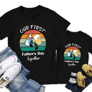Footprint Drinking Milk And Beer Father and Son Matching Shirts, Fathers Day Gift for Dad, Fathers Day Shirt Dad and Son, Gift for Husband Clothing