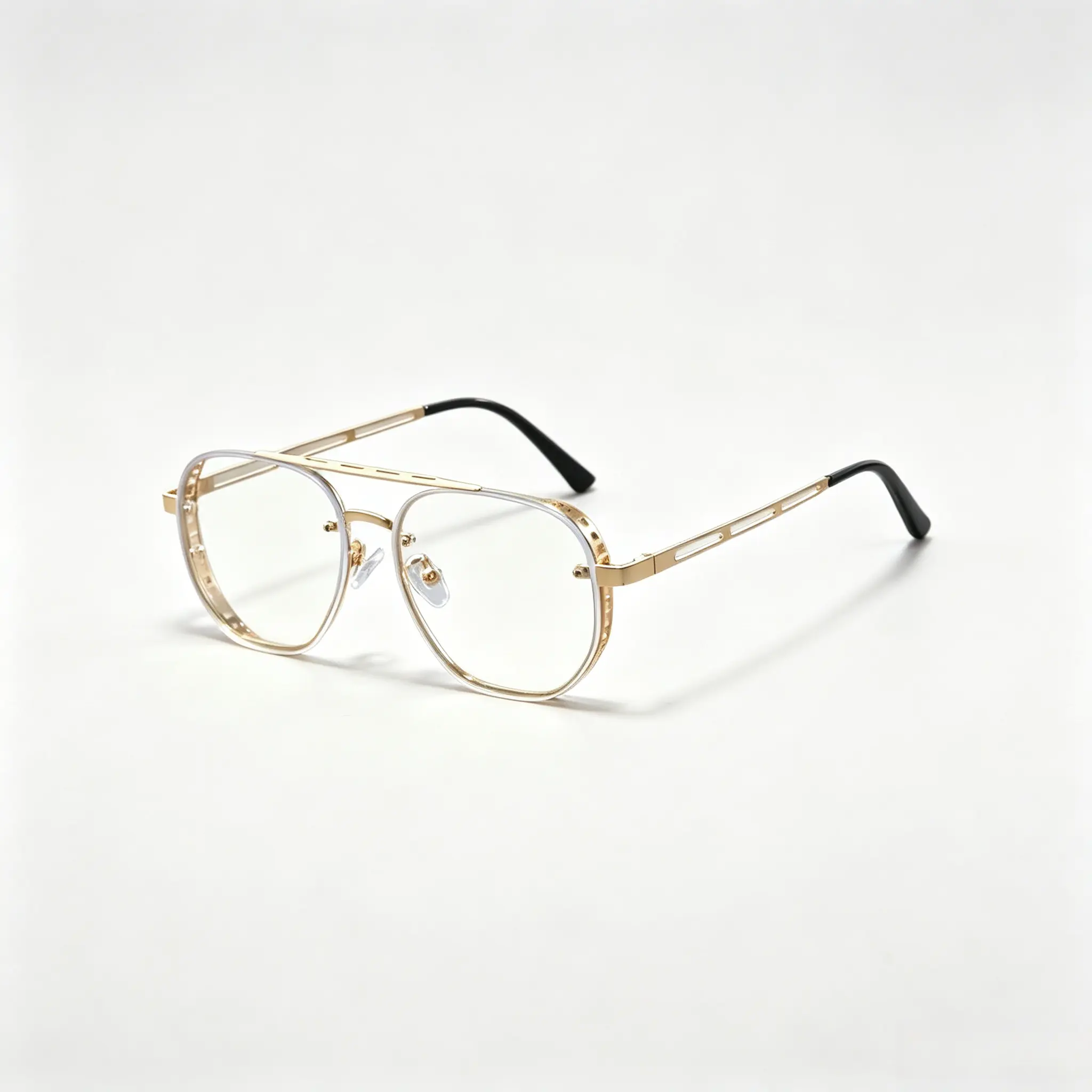 Vintage Aviator Blue Light Blocking Glasses - Lightweight Metal Frame, Clear Lenses for Men, Computer & Daily Wear
