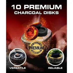Charcoal Tablets for Incense Quick Light 33 mm Pack of 10 Slow Burn Instant Lighting Coal Briquettes
