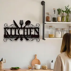 Artistic Kitchen Wall Decor, Vintage Kitchen Decor, Decorative Metal Home Theme Hanging Ornament, Farmhouse Restaurant Decoration, Easy Installation, Indoor Outdoor Use