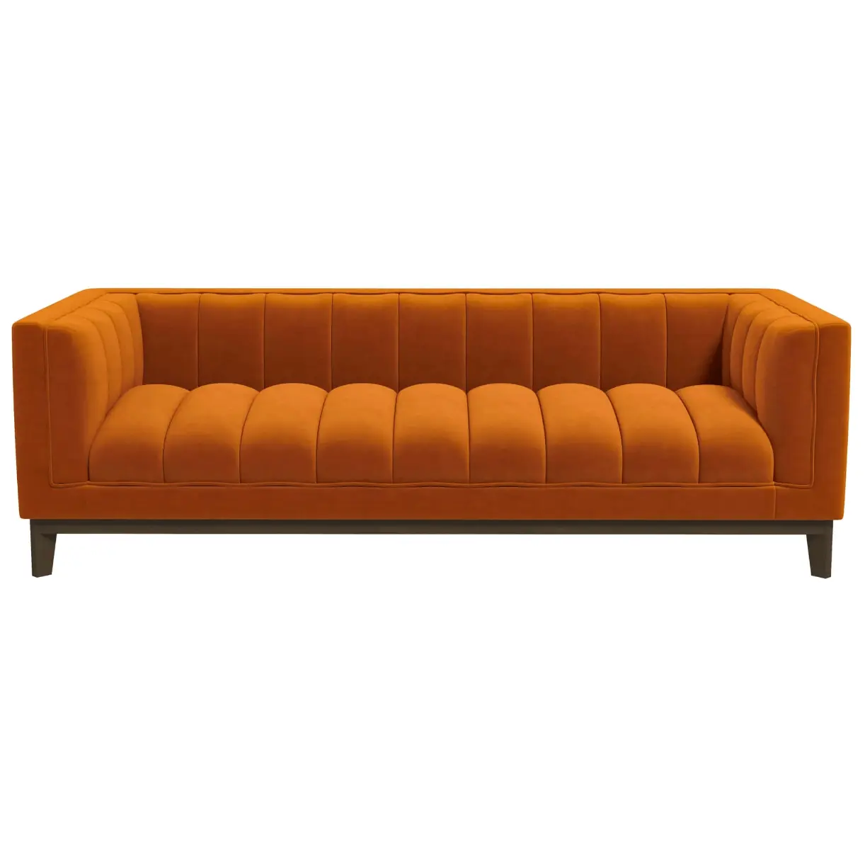 Melissa MCM Channel Tufted Fabric Sofa 90”