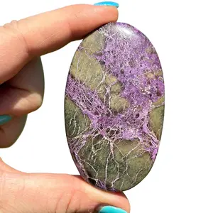 Atlantisite Palm Stone - Polished Stitchtite and Serpentine