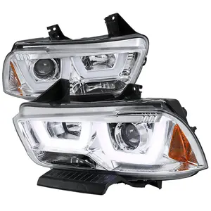 2011-2014 Dodge Charger Dual LED U-Bar Projector Headlights (Chrome Housing/Clear Lens) 2011-2014 Dodge Charger Dual LED U-Bar Projector Headlights (Chrome Housing/Clear Lens)