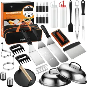 38 count Griddle Accessories Kit, Professioal Grill Tools Set for Outdoor Barbecue, Stailess Steel Griddle Spatula Set with Togs, Smash Burger Press, Carry Bag,  Grillig Gifts