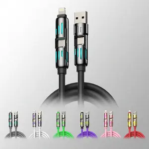 [Buy 1 Get 1 Free] mfish Universal 4-in-1 USB C Charging Cable, Max 240W Fast Charging & Data Sync for iPhone, Samsung, iPad & MacBook