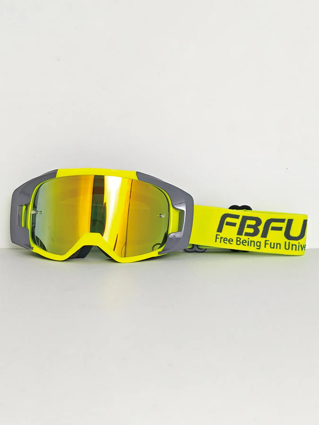 Yellow gray frame red glasses