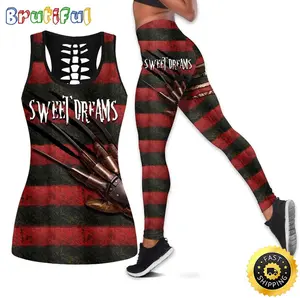 Freddy Krueger Tank Top Legging Set: Colorful 3D All Over Print Outfit