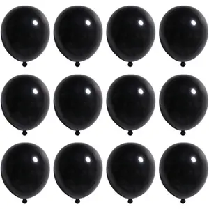 12 inch Black Latex Balloons, 60 count Thick Balloons for Party Decorations (12inch Black)