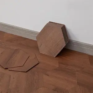 10/20/30 pieces hexagon floor wall sticker - self-adhesive vinyl tiles, retro solid wood style DIY home decor, multiple colors, easy to clean kitchen and bathroom floor wall covering, geometric pattern design,