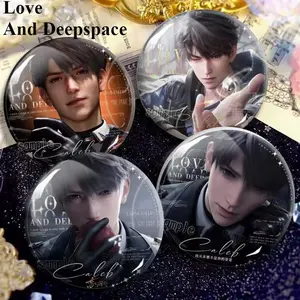 New Love and Deepspace Caleb Creative Personalized Cartoon Laser Badge Holiday Gift Anime Game Peripheral Character Tin Brooch