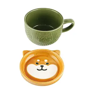 Glaze Story Shiba Inu Ceramic Mug - Cute Animal Coffee Cup for Water, Tea, and Gifts