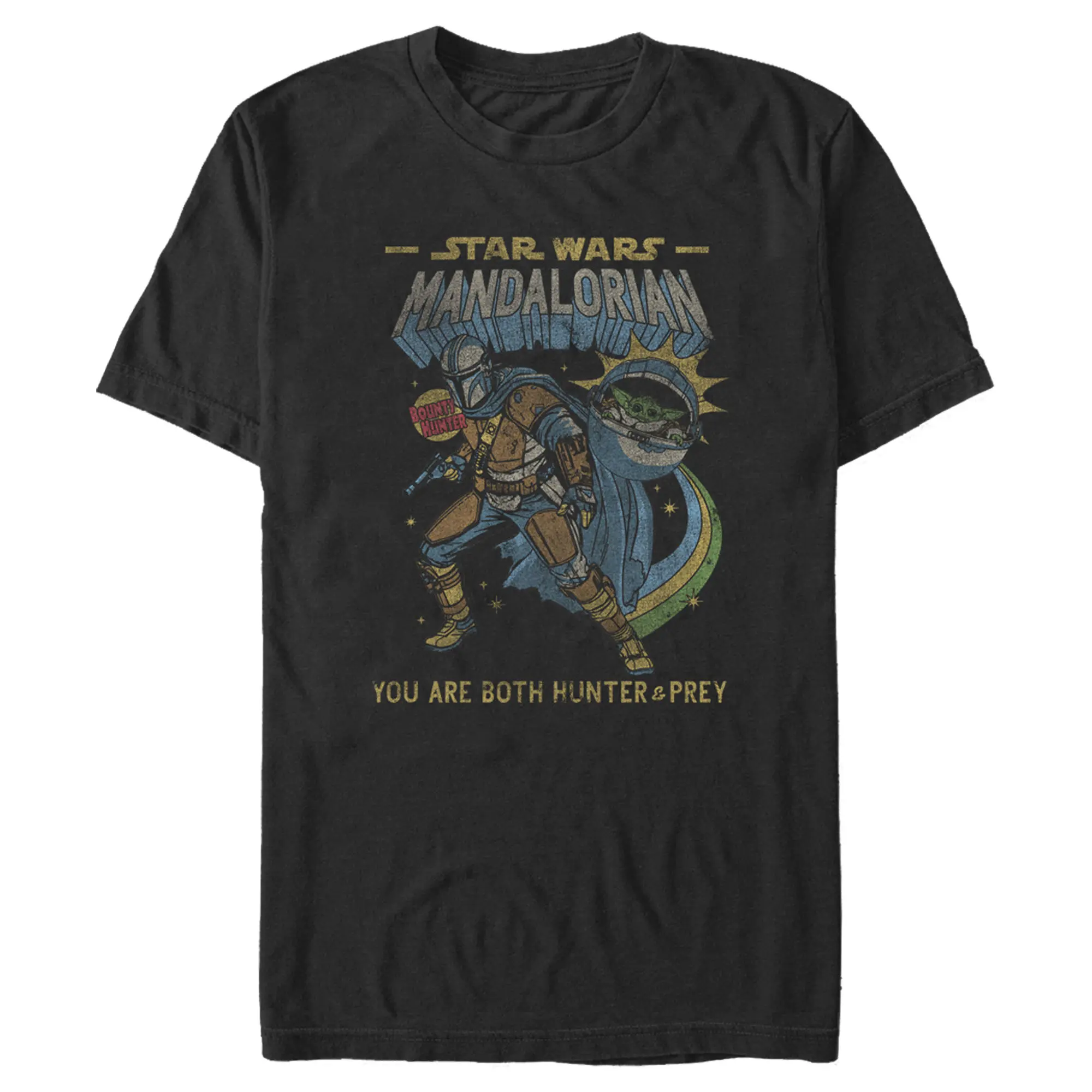 Men's Star Wars The Mandalorian Hunter and Prey Comic T-Shirt