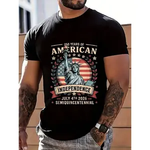 250 Years Of American Independence July 4th 2026 Semiquincentennial Statue Of Liberty Usa Flag Patriotic T T Shirt for Men Women Unisex Fourth Of July Celebration Gift Apparel Breathable Sweat Wicking and Soft Suitable  Graphic Graphic Tees