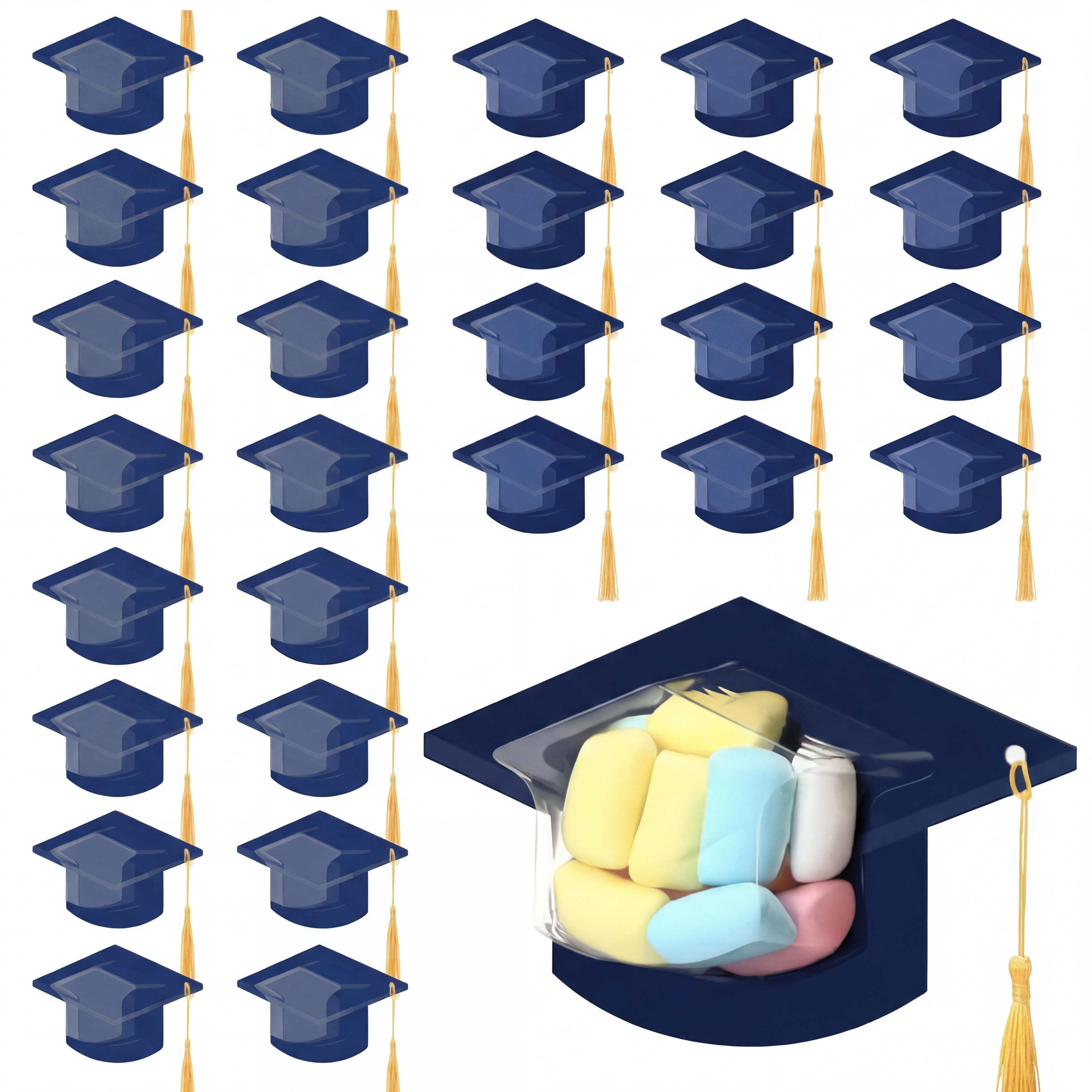 30 Pcs Graduation Cap Candy Card 2026 Class Grad Candy Dome Greeting Card Gift with Tassel Chocolate Holder for Friend Students Teachers School Party Favors Candy Holder Graduation Gifts Supplies 30 Pcs Graduation Cap Candy Card 2026 Class Grad Candy Dome Greeting Card Gift with Tassel Chocolate Holder for Friend Students Teachers School Party Favors Candy Holder Graduation Gifts Supplies