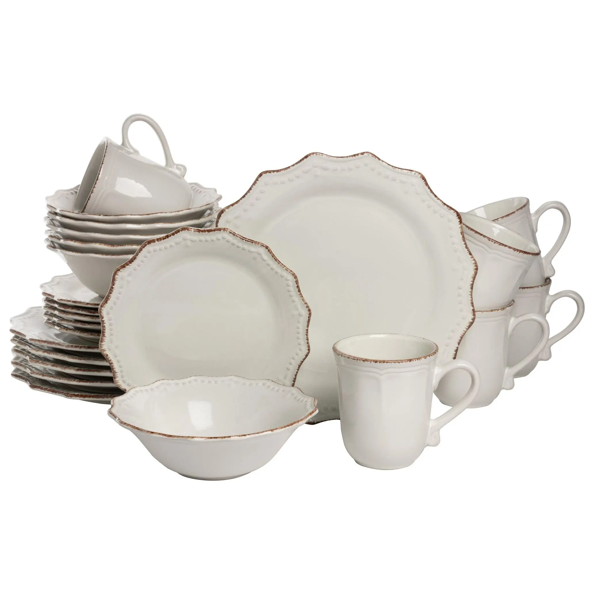 10 Strawberry Street Oxford 24-Piece Dinnerware Set