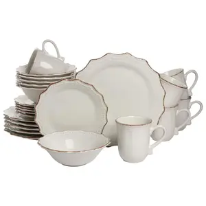 10 Strawberry Street Oxford 24-Piece Dinnerware Set