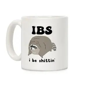 IBS Raccoon Ceramic Coffee Mug – Reusable, Washable Office Drinkware for Coffee, Tea & Beverages