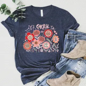 Love in Faith | ‘It’s Okay’ Soft Round Neck Aesthetic Tee – Lightweight, Uplifting Mental Health Graphic Shirt | The Perfect Feel-Good Gift for Her or Him