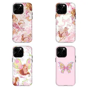 W.in.x Club Flora Coquette Aesthetic Phone CaseCute Floral Fairy Cover For iPhone 17 Pro Max 16 15 14 13 12 11 for Samsung S21 S22 S23 S24 S25 Phone CaseTough Phone Casegift for him for herBest Gift