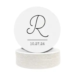 Elegant Monogrammed Initial Wedding Coasters